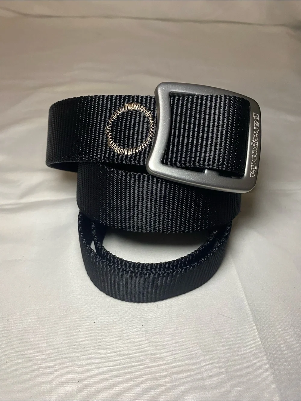 Patagonia Black Webbing Belt with Silver Buckle